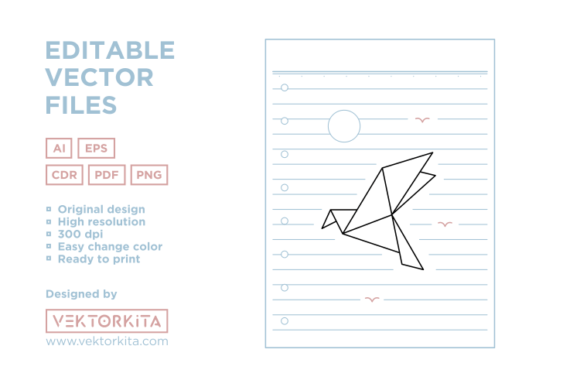 Download Japanese Origami Bird on Paper - Origami Collection