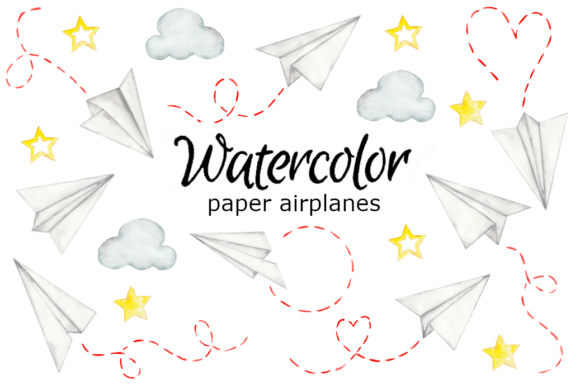 Download Watercolor Paper Airplanes Origami - Origami Collection