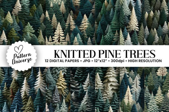 Download Knitted Pine Trees Forest Patterns - Forest patterns Collection