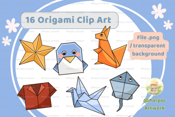 Download Cute Hand Drawn Origami PNG Clip Art - Origami Collection