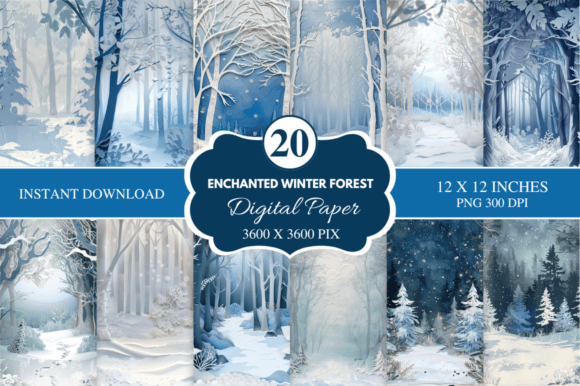 Download Enchanted Winter Forest Patterns - Forest patterns Collection