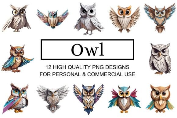 Download Whimsical Origami Owl Illustrations - Premium Resources