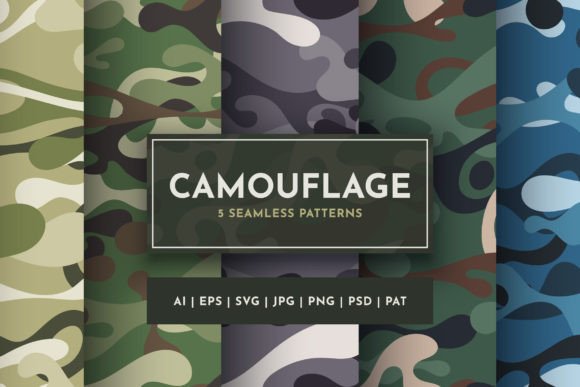 Download Set 5 Seamless Camouflage Patterns - Camouflage patterns Collection