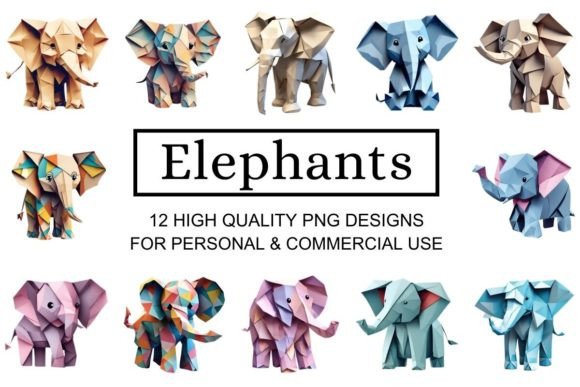 Download Elegant Origami Elephant Clipart - Premium Resources