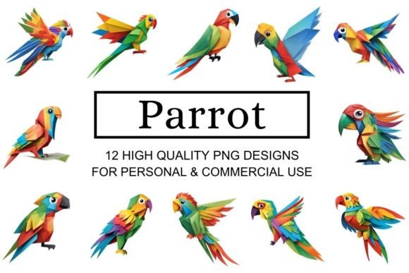 Download Colorful Origami Parrot Clipart - Premium Resources