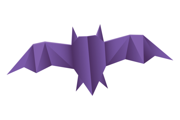 Download Origami Bat Cartoon Icon. Flying Horror - Premium Resources