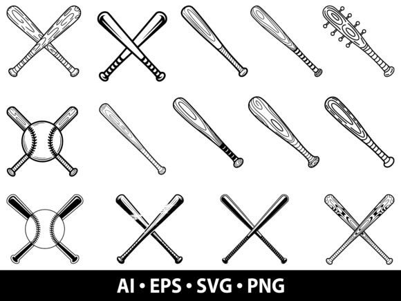 Download Baseball Bat SVG Bundle - Bat Collection